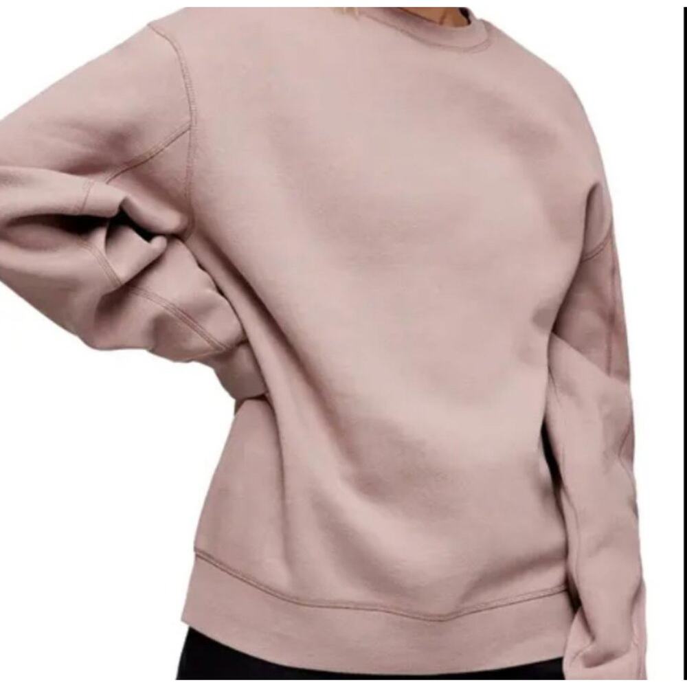 Topshop Oversized Crewneck Sweatshirt Medium Mauve Pink Purple Fleece Lined